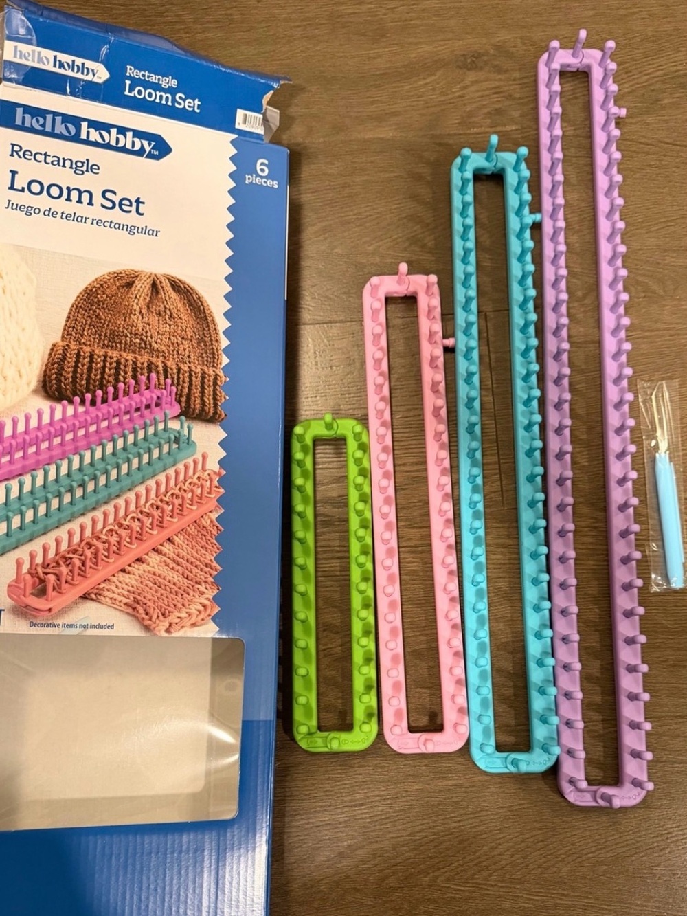 Rectangle Loom Set - Pink, Blue, Purple, Green
